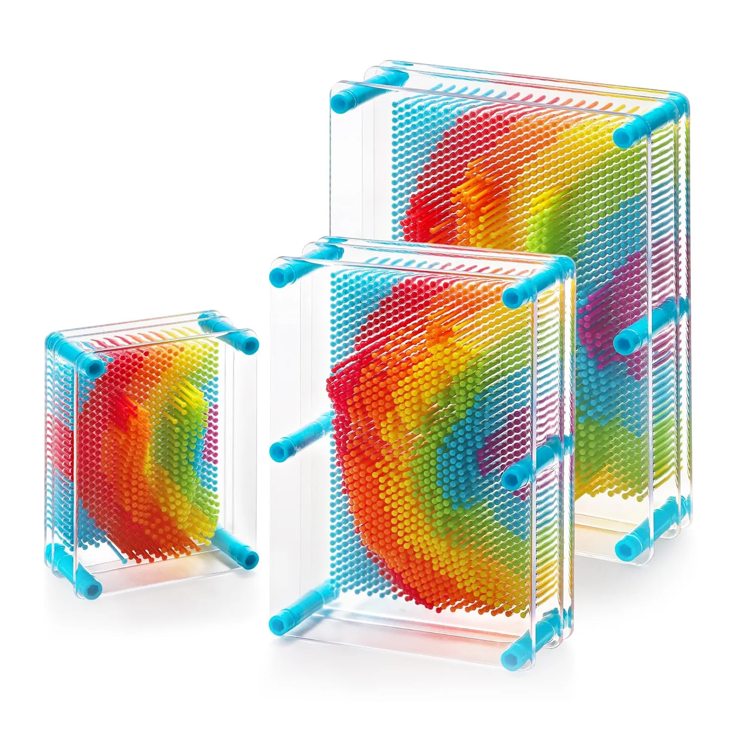 

3D Rainbow Clone Pin Compression Art Clone Hand Model Kids Toy Screen Insertion Pin Board Sculpture Painting Carv Illustration