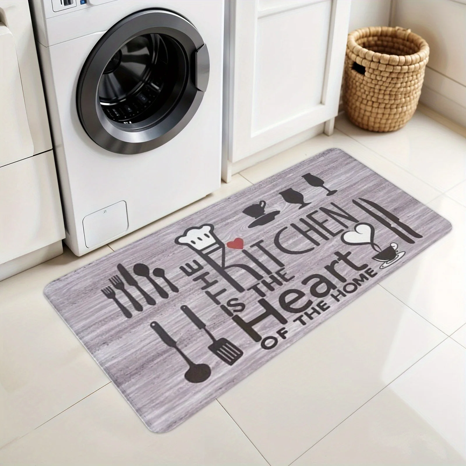 

1PC KITCHEN Pattern Kitchen Rug Non-Slip Door Mats Pop design Bathroom Rug Bath Mat Carpet for Home Sink Laundry Decor