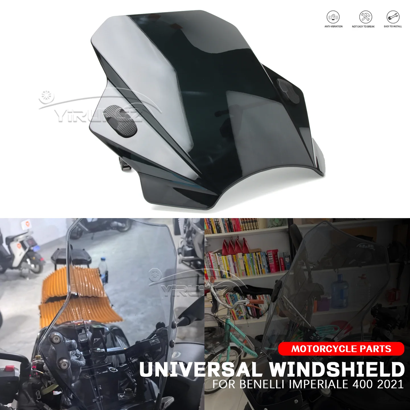 

NEW Front Motorcycle Windscreen Windshield Screen Wind Shield Deflector Protector For Benelli IMPERIALE 400 IMPERIALE 400 2021-
