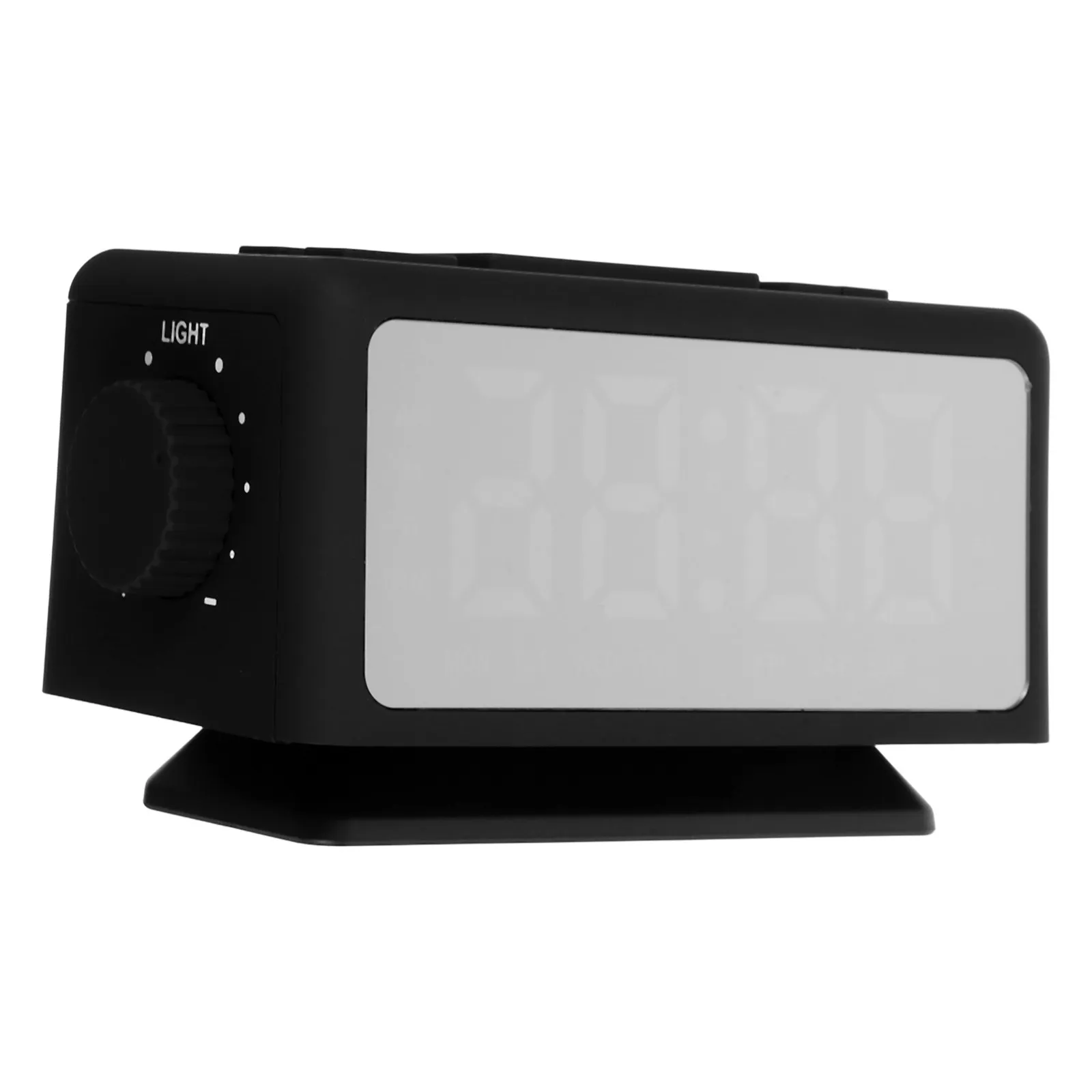 LED Mirror Digital Alarm Clock Radio Dual Alarm USB Charging Large Display Colorful Lighting for Bedroom Desk Home Office Adults