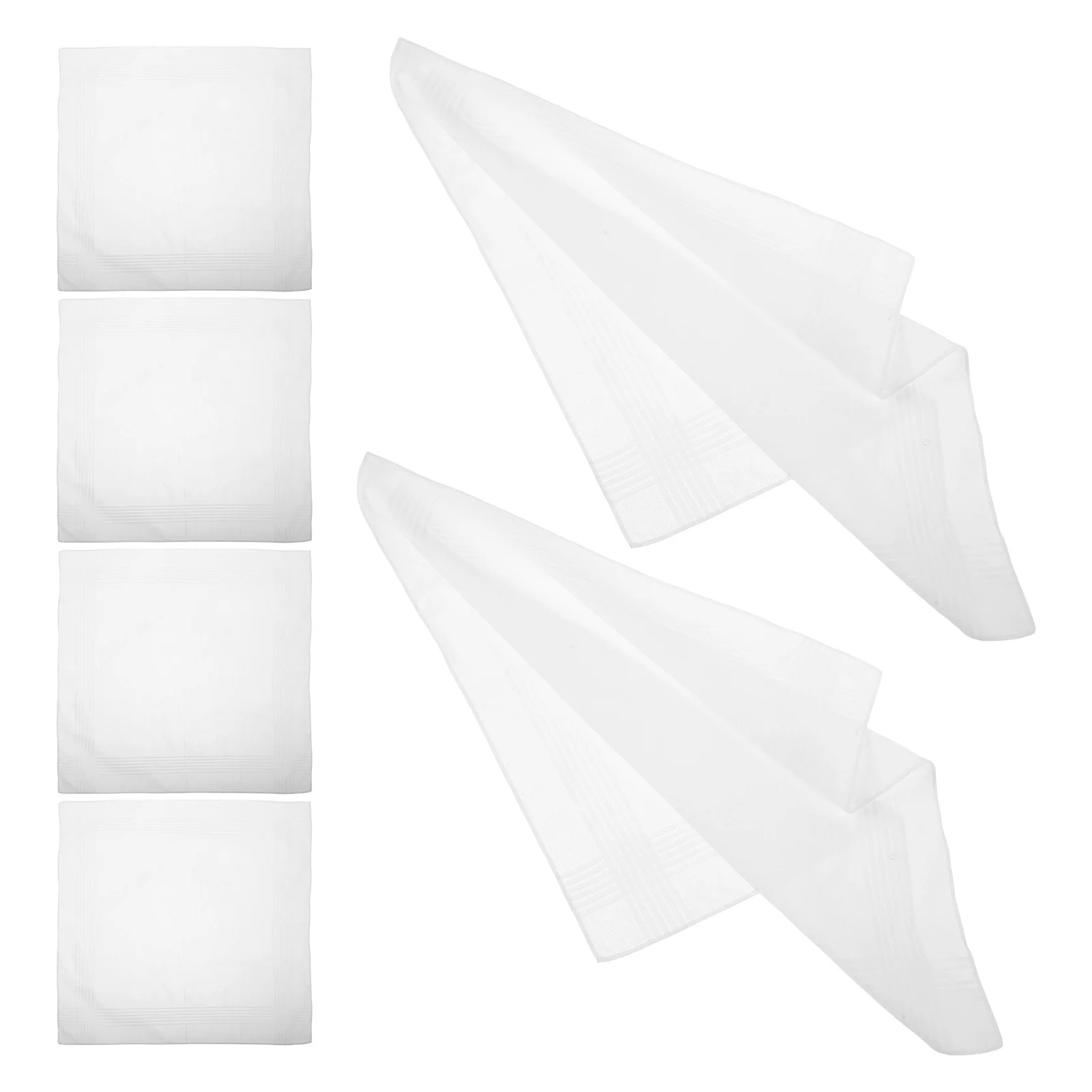

6Pcs Men's White Handkerchiefs Cotton 16x16 Inch Gentleman Pocket Square for Wedding Father's Day Holiday Gift Soft Absorbent