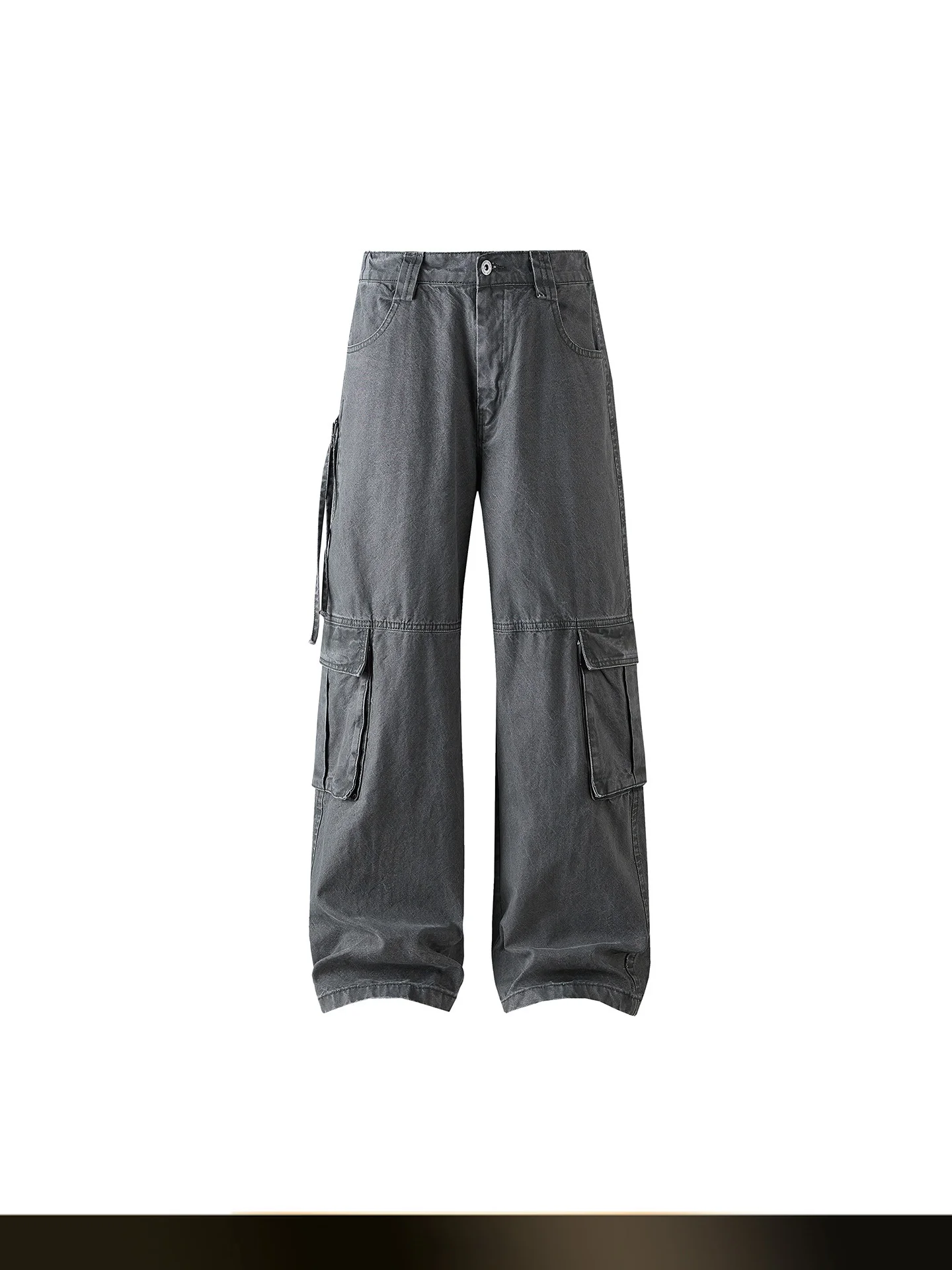 

Прямые брюки-карго для похудения в американском ретро-стиле, однотонные, с множеством карманов, рабочие, длинные, уличные, осенние