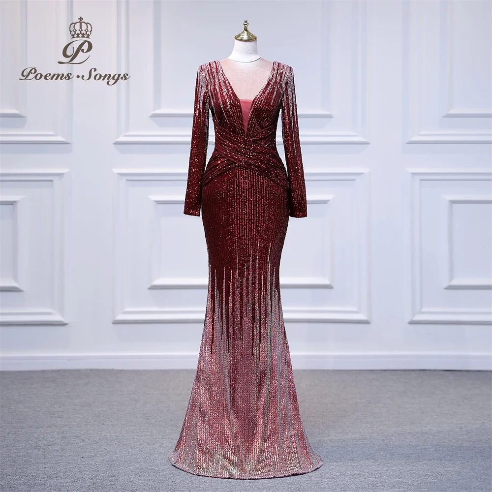 Party dress for wedding 2022 Long sleeve evening dress vestidos de fiesta robe de soiree de mariage formal dress women elegant