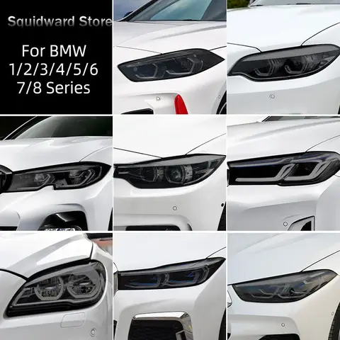 자동차 전조등 보호 필름, 스모크 블랙 TPU 스티커, BMW F40 F22 F44 F30 F31 G20 F34 F32 F36 F10 G30 F06 F07 F12 F01 G11