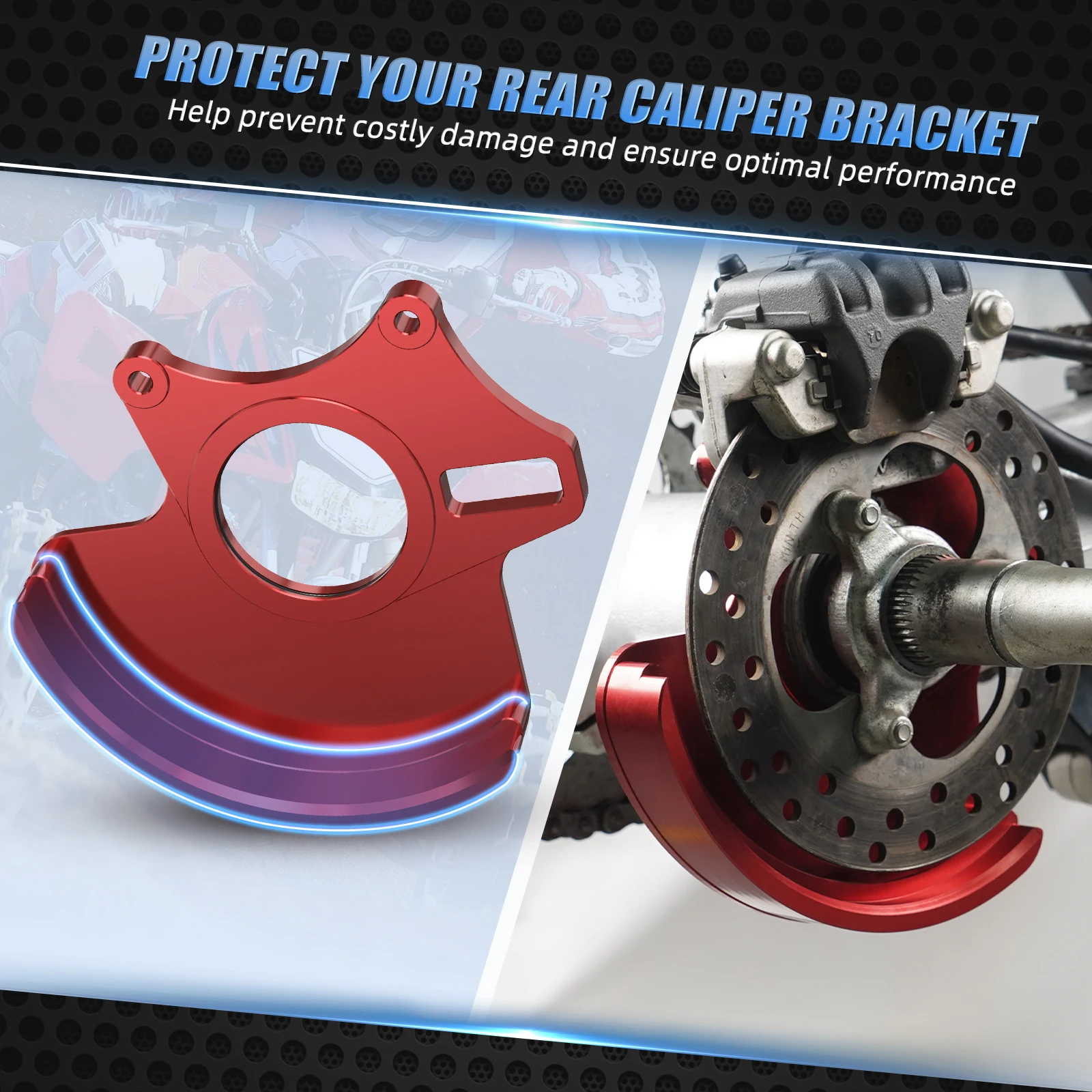 혼다 TRX450R 2006-2009 TRX450ER 2006-2014 2011 ATV 후방 브레이크 디스크 프로텍터용 NICECNC 후방 캘리퍼 브라켓 로터 가드 커버