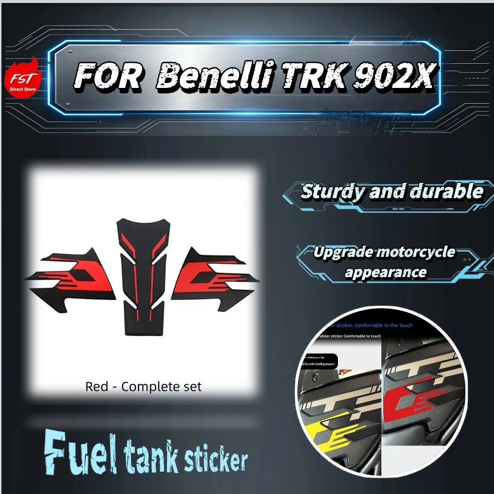 For Benelli Trk 902X Full  Rubber Armor Tank Sticker Anti Slip Fuel Body Protective Adventure Bike Mod Parts