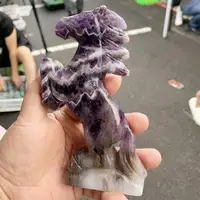 Natural Dream Amethyst Horse Carving Animal Reiki Healing Fengshui Stone Holiday Crafts Gifts 1pcs 3