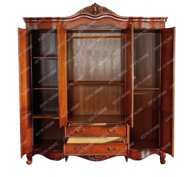 Luxury  Wardrobe Vintage Square Brown Home Storage Bedroom Wardrobe Room Drawers