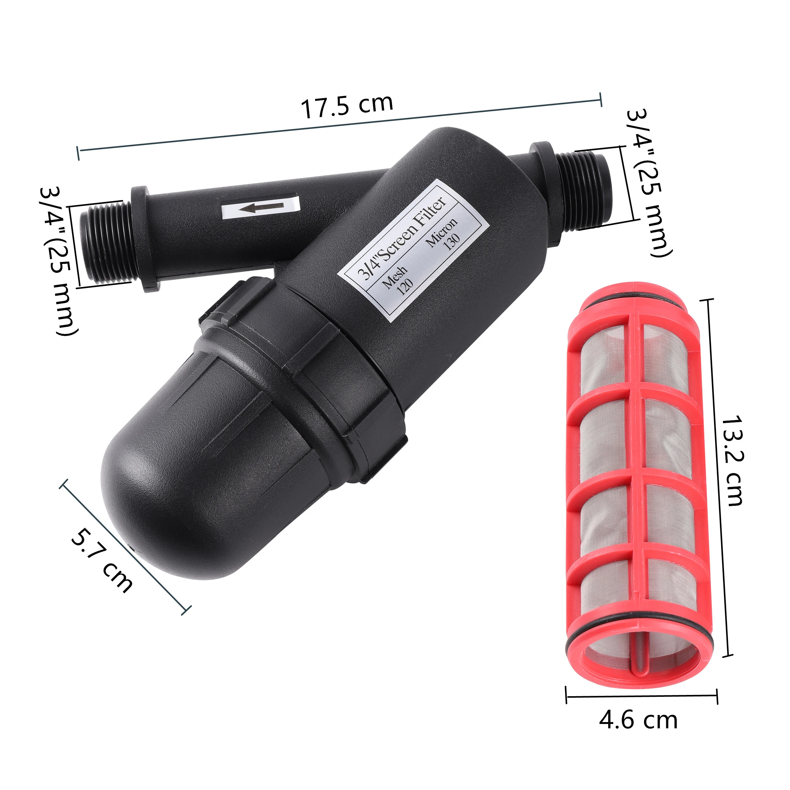 정원 급수 3/4 인치 필터 스크린 필터, 스테인레스 스틸 120 메쉬 스크린, 정원 분무기 호스 드립 관개 도구, 1PC