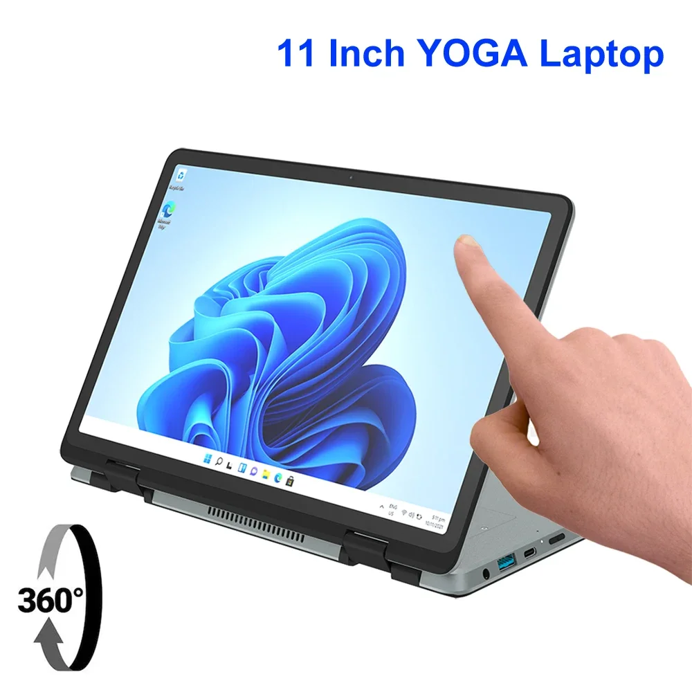 Mini Pocket PC Laptops Yoga 2 IN 1 Notebook 11 Inch Touch Screen Intel N100 32GB DDR4 1TB SSD WiFi5 Netbook Micro PC Computer