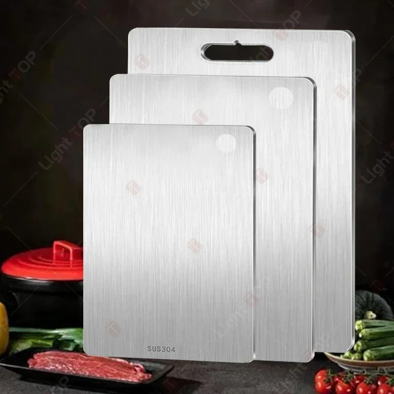 Titanium Cutting Board for Kitchen Double Sided Food-grade Board For Meats Vegetable and Fruits Stainless Steel Cutting Board