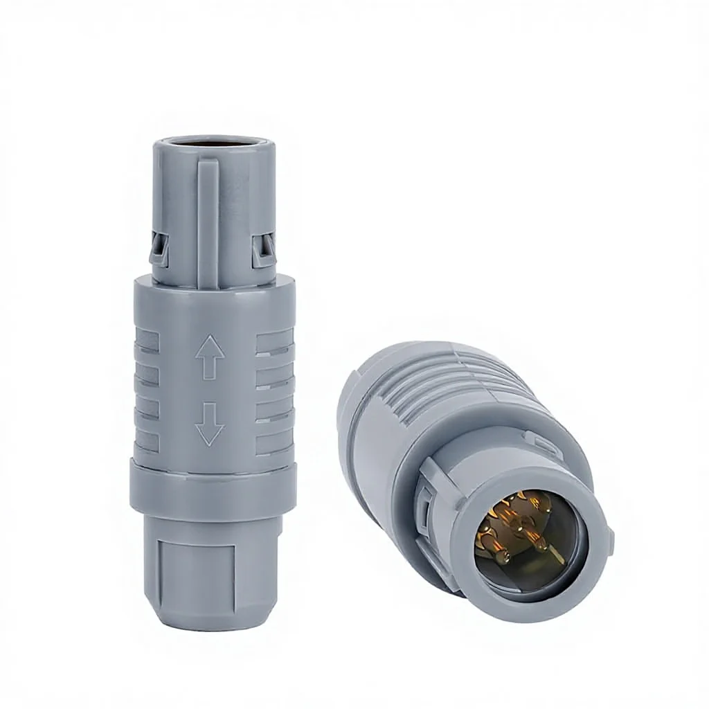 High Quality Medical Plastic Connector Brass Gold Plated Contact Solder Termination TAG/ZKG 2P Push-pull Self-locking Connector