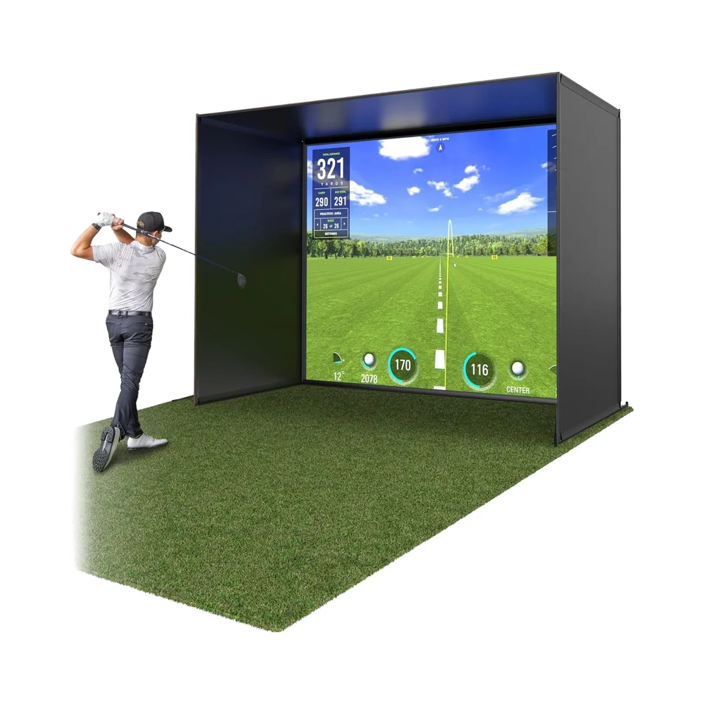 Golf emulator shell net cover frame high definition impact screen kit for hitting pads