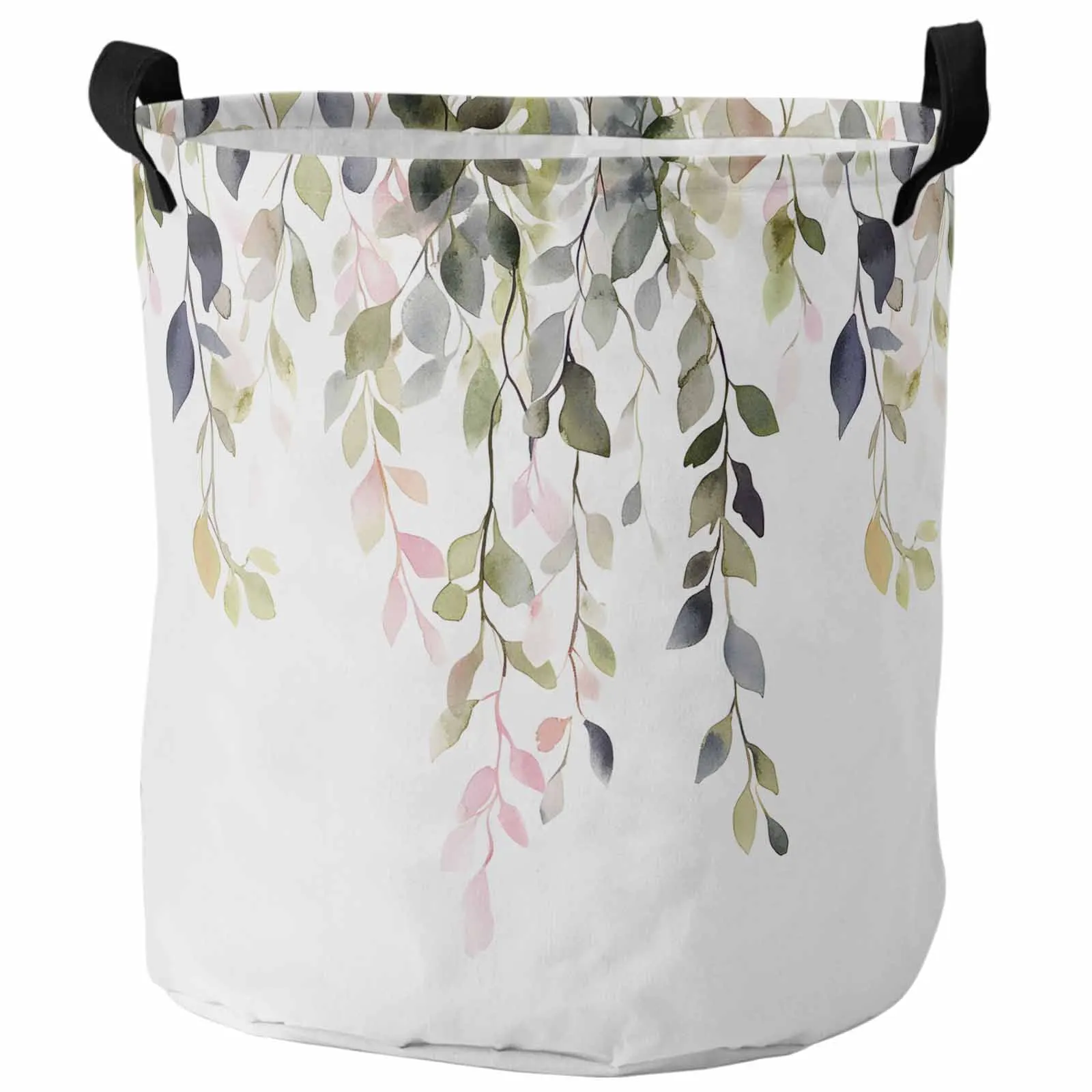 

Modernism Eucalyptus Leaf Spring Plant Leaf Dirty Laundry Basket Foldable Waterproof Clothing Children Toy Storage Basket