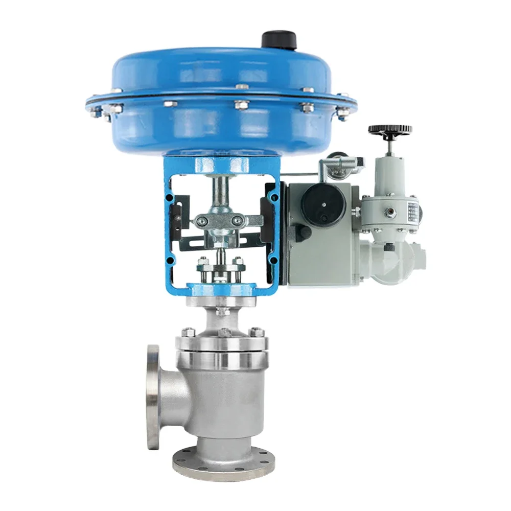 Thread type Pneumatic angle control valve PN16 ss304 single seated Diaphragm control flange Globe Valve