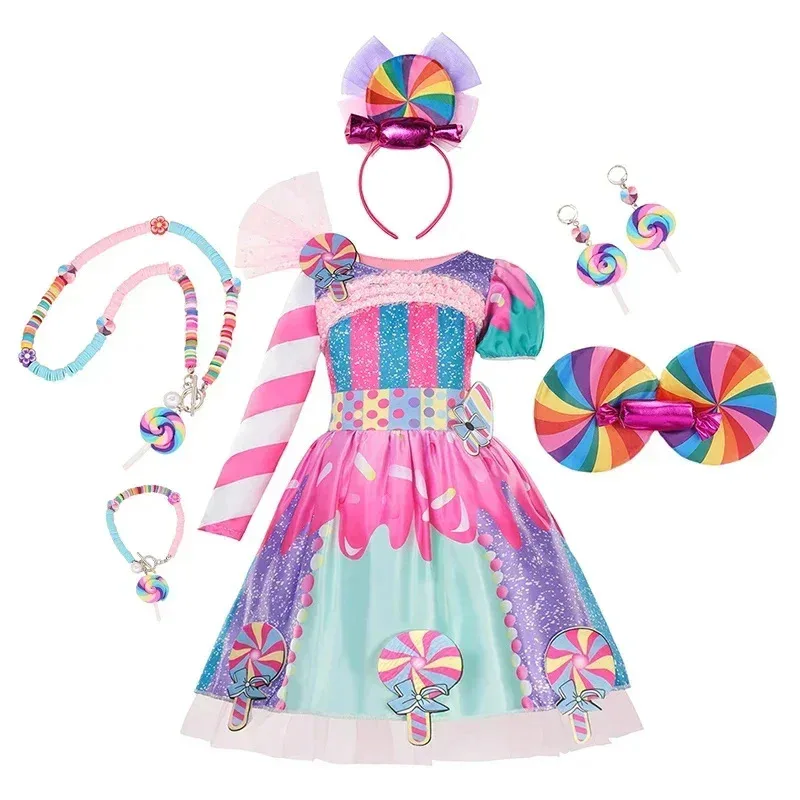 Children Candy Dresses Girls Princess Costumes Elegant Evening Party Tutu Prom Gown Dress Lollipop Clothing for Girls Purim