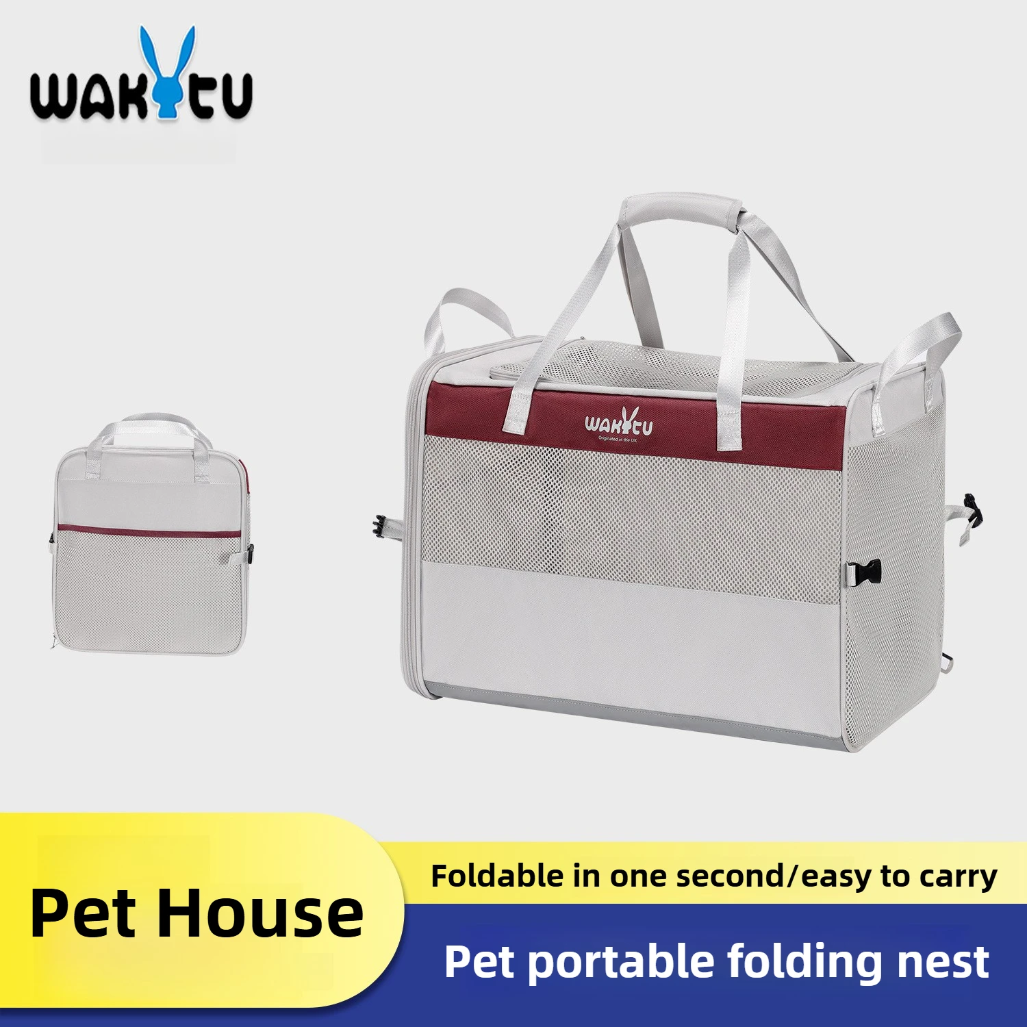 

Wakytu Portable Folding Dog House for All Seasons Medium and Large Dogs Bed Pet Cat House Portable Folding Nest