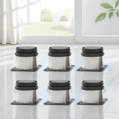 6 Pcs Adjustable Stainless Steel Furniture Legs Heavy Duty Table Desk Cabinet Sofa Bed Replacement Feet Durable Modern Design