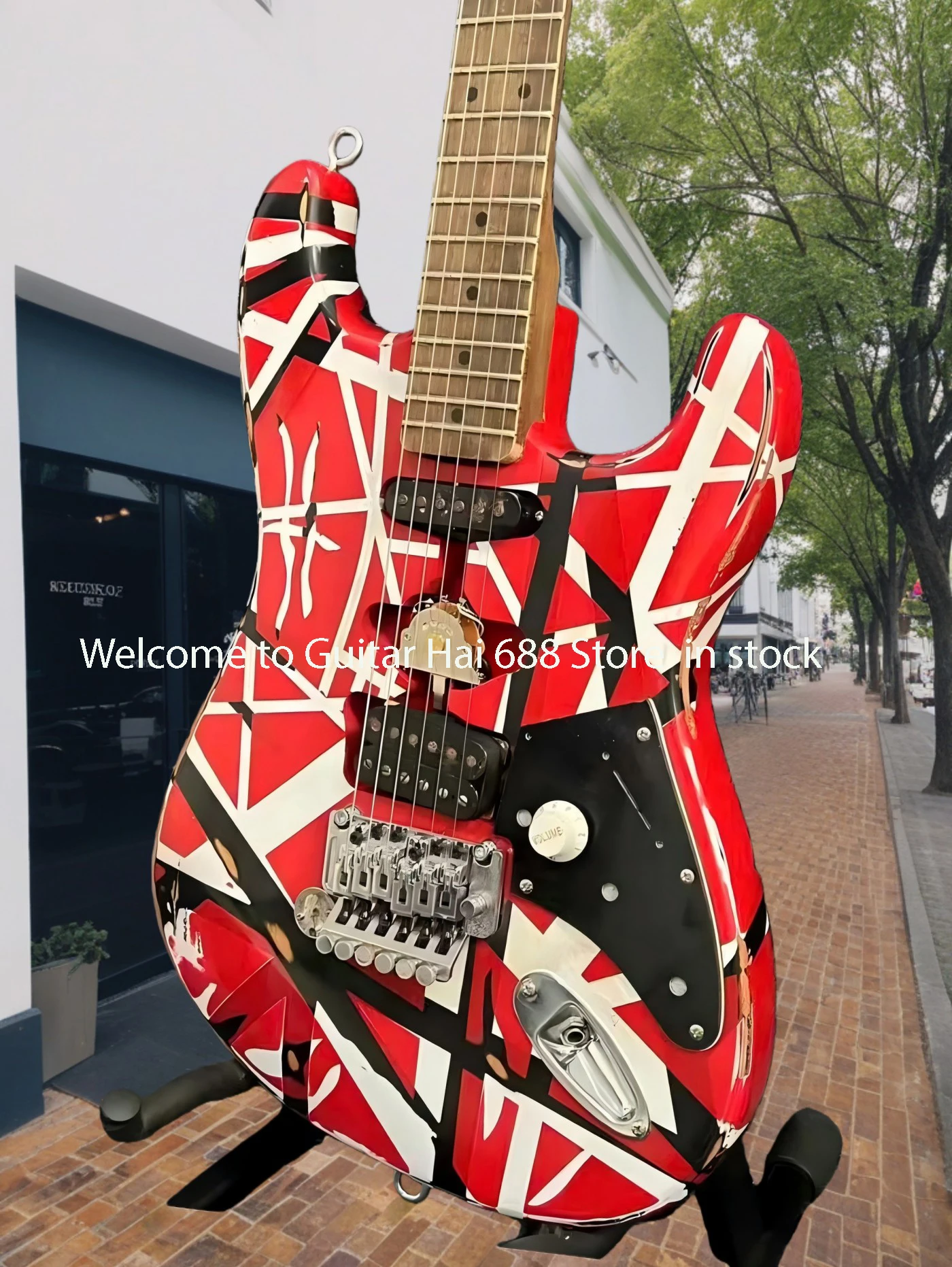 

Лучшая электрогитара Custom Edward Black White Stripes с тремоло-бриджем Floyd Rose, модель Frankenstein. Принимаем заказы на OEM-производство гитар. # 5462899