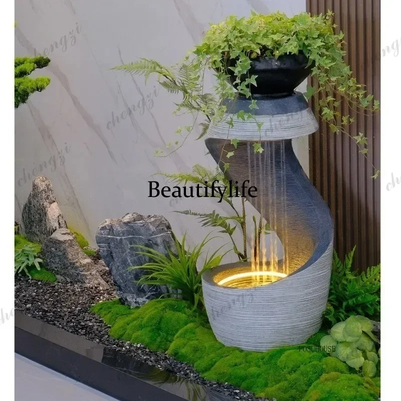 F182  Floor Standing Fountain Indoor Outdoor Decoration Water Feature Cascading Flowing Landscape Decor for Home