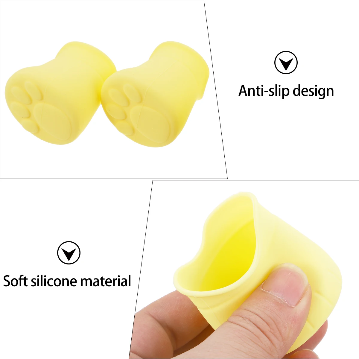 

4pcs Feet Covers Silica Gel Desk Foot Sleeves Stylish Table Feet Covers Yellow Protective Furniture Legs Mats Home Floor