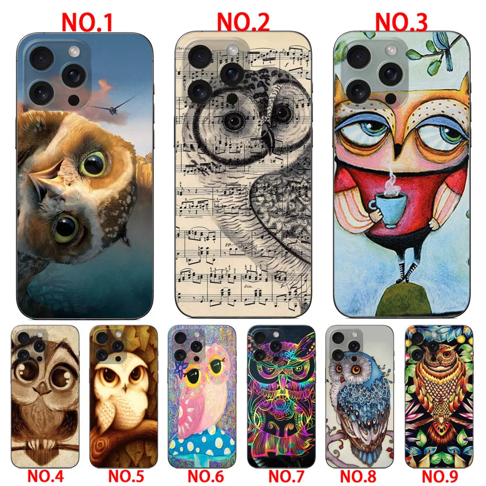 Cute animal owl phone case  for iPhone 14 14 Plus 14 Pro 14 Pro Max 15 15 Plus