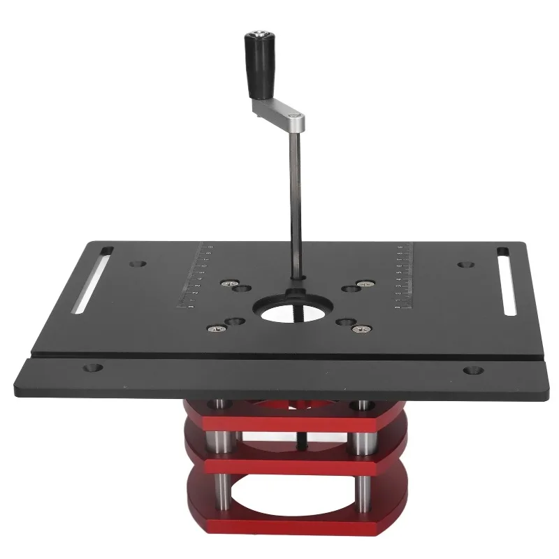 Black Router Lift Manual LiftingSystem Kit  Table Saw Insert Base Plate Lift Tool Router Table