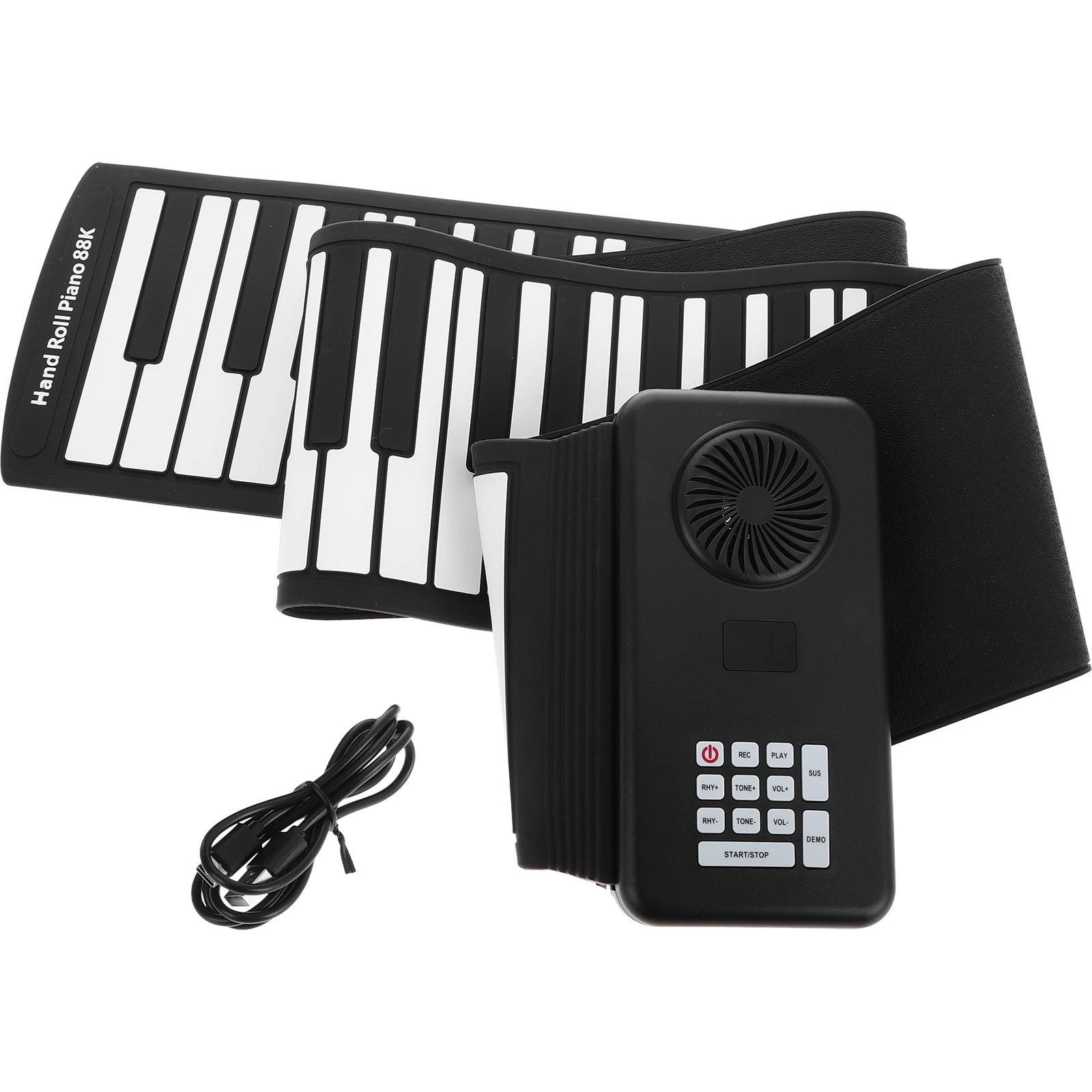Roll Keys Electronic Folding Electric Keyboard Foldable Black Roll-up Travel