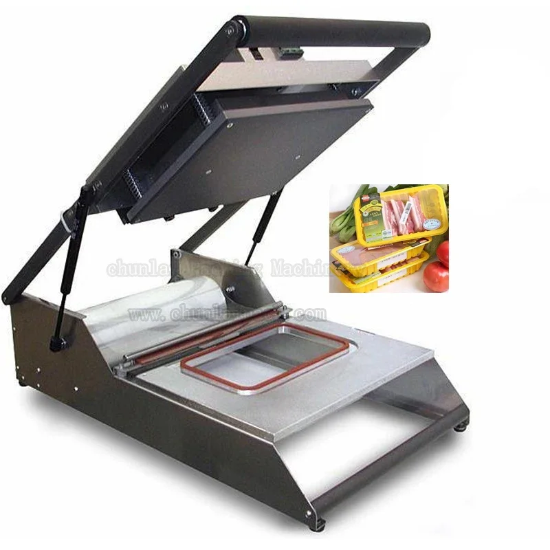 Manual Frozen/Fresh Meat Beef Roll Box Heat Sealer Small Portable Food Container Sealing Machine