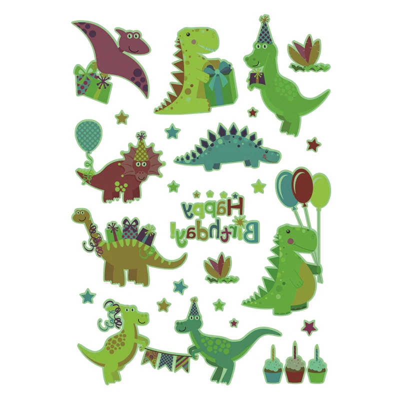 1 Sheet 3D Dinosaur Temporary Tattoos For Boys Girls Kids Fake T-Rex Tattoo Sticker Small Dino Party Favor Supplies Tattoos