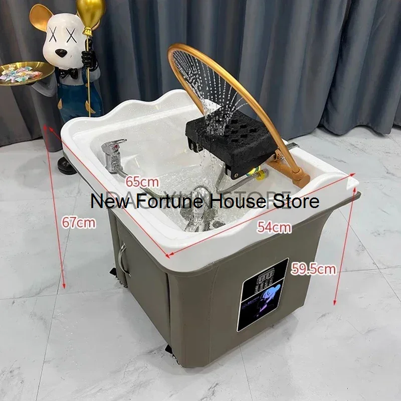 

Head Spa Shampoo Chair Hair Salon Portable Small Hair Washing Station Chair Move Therapy Lettino Massaggio Furniture MQ50SC