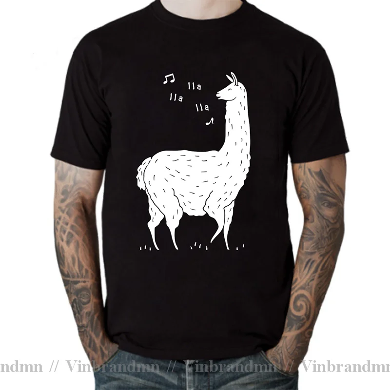 Comic Anime Song of The Llama T Shirt men Homme No Probllama T Shirts man Animal Printed Tina You Fat Lard Funny Graphic T-Shirt