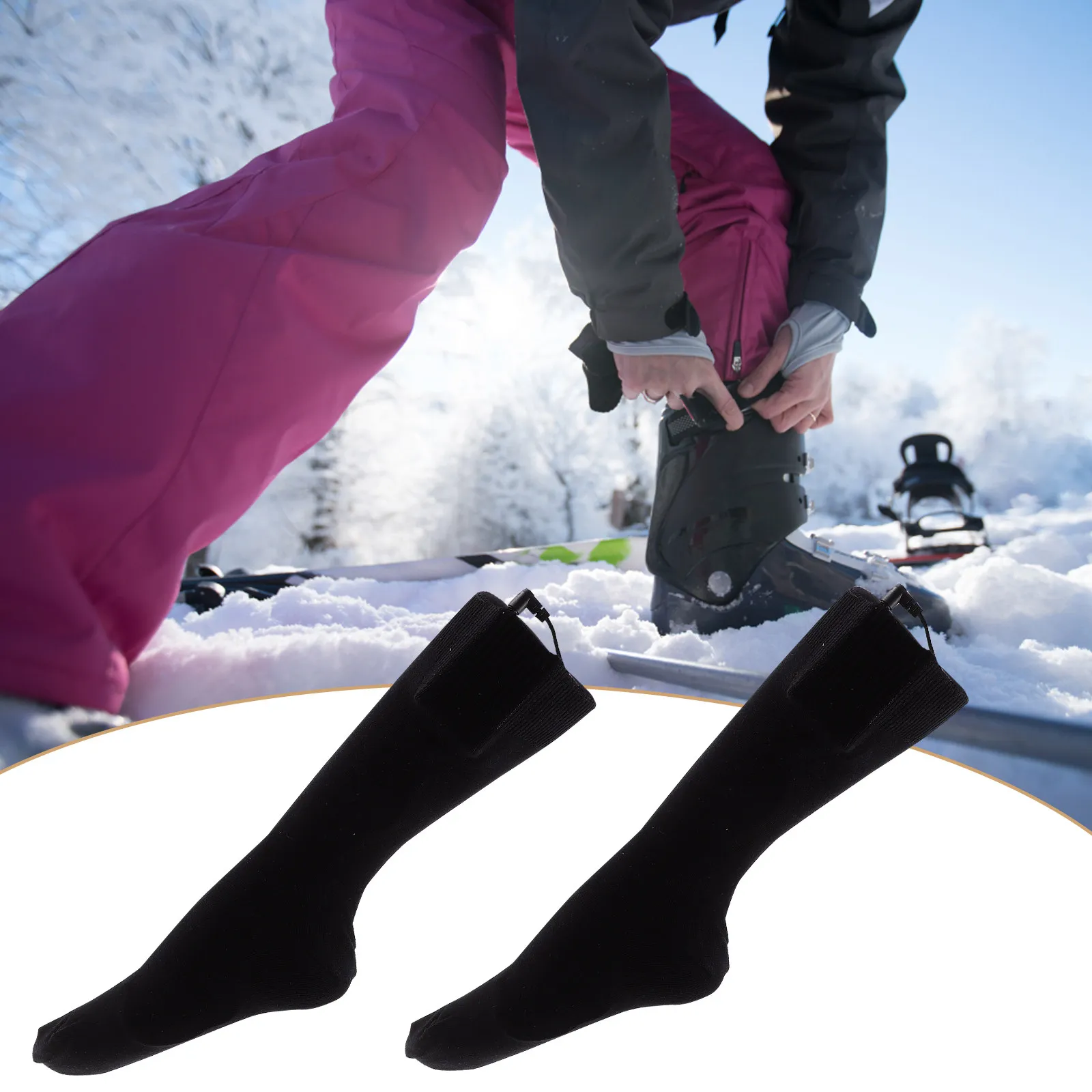 

Pair Thermal Socks 4.5V Battery Heating Socks Cotton Double-Layer Warm Heated Sock Winter Foot Warmer Foot Protection
