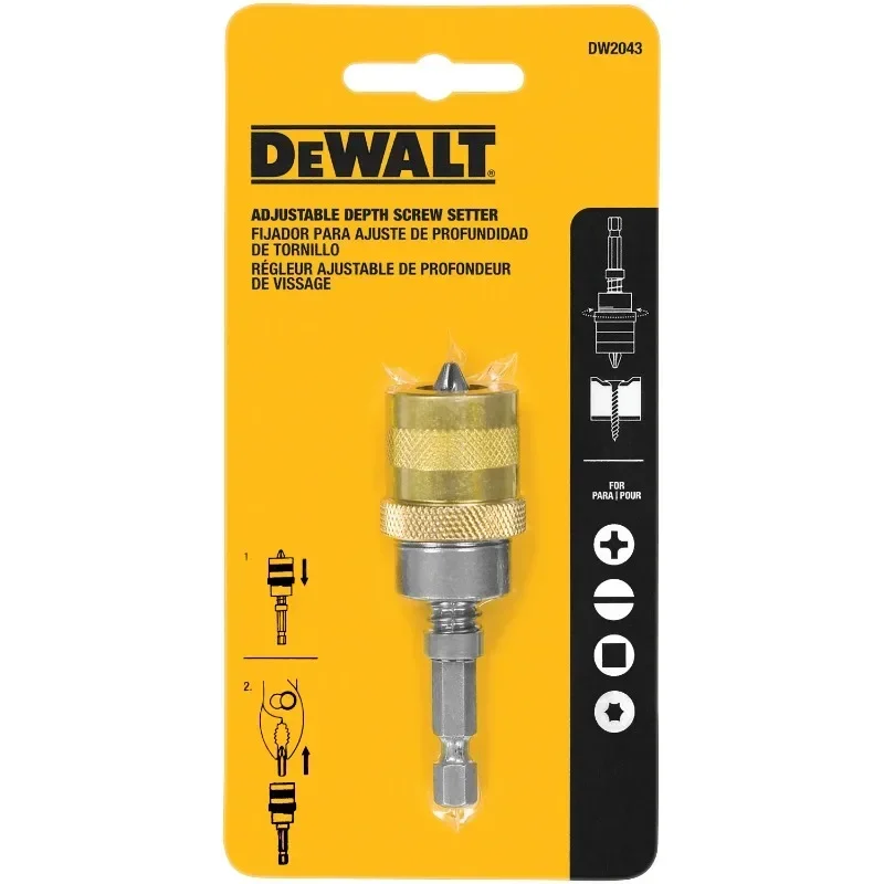 DEWALT DW2043 1/4 in. 육각 조절 가능한 나사 깊이 세터, 전동 공구 액세서리, 목공