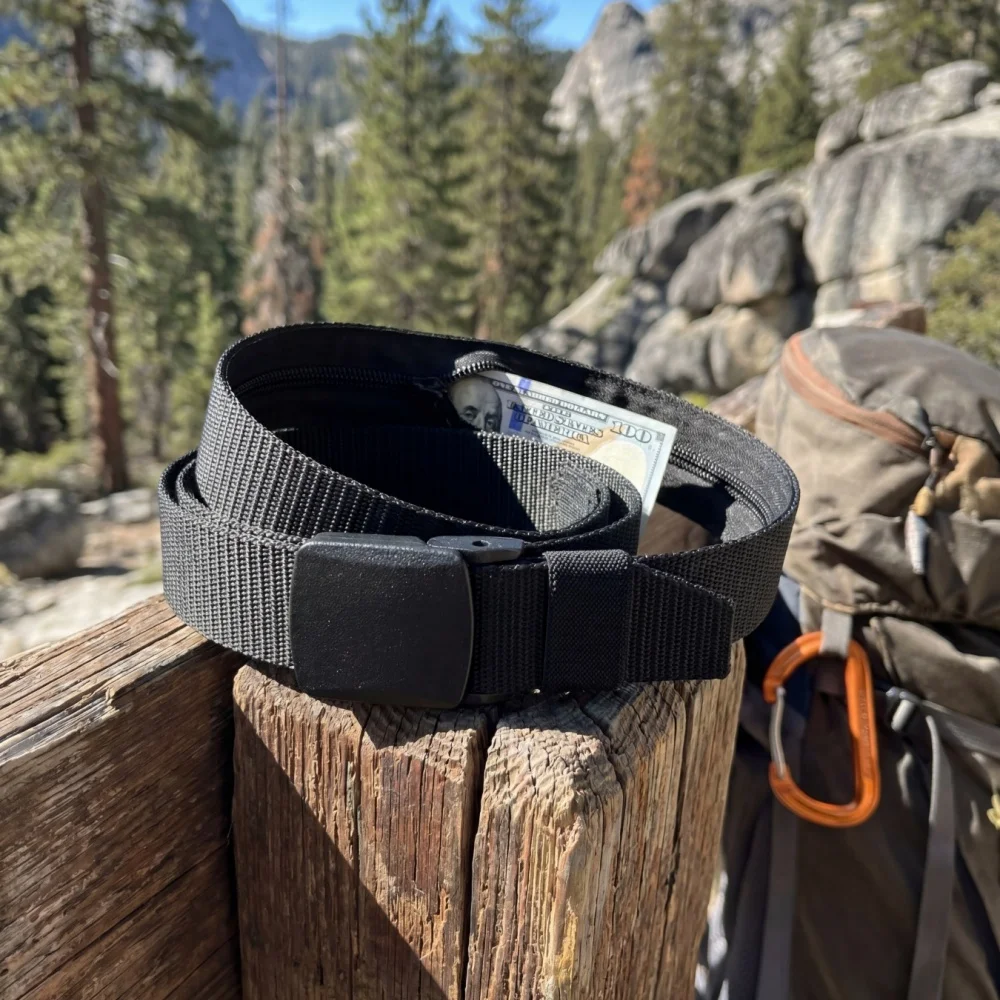 Men Anti-Theft Travel Belt With Secret Money Pocket, Outdoor Sports Hidden Cash Waist Belt