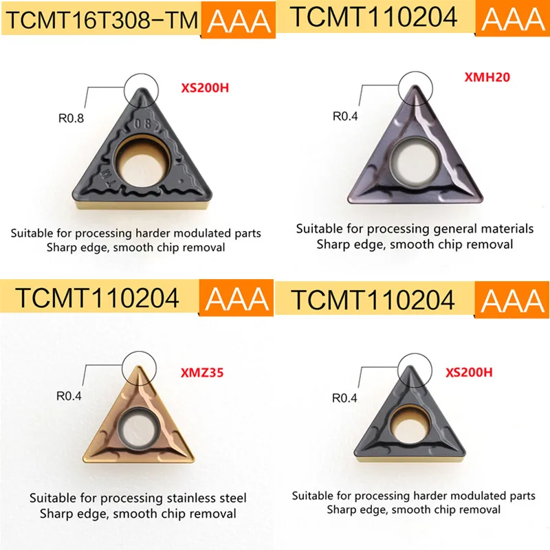 10 قطعة TCGT16T308 TCGT090204 TCGT110204 TCMT16T304 TCMT16T308 TCMT110204 AL HMP TM نك رغوة القاطع أداة توغنستن كربيد
