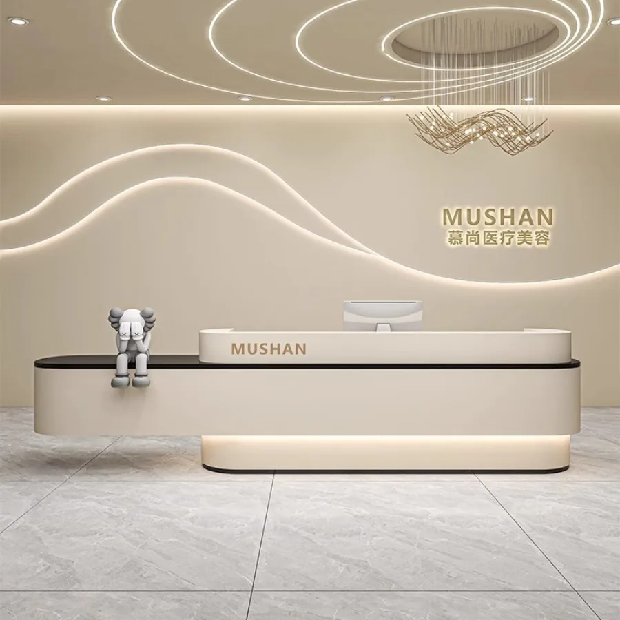 Premium Reinforced Reception Desk Sophistication Solid Reception Desk Load-bearing Luxury Office Furniture Mesa De Recepção LJ40