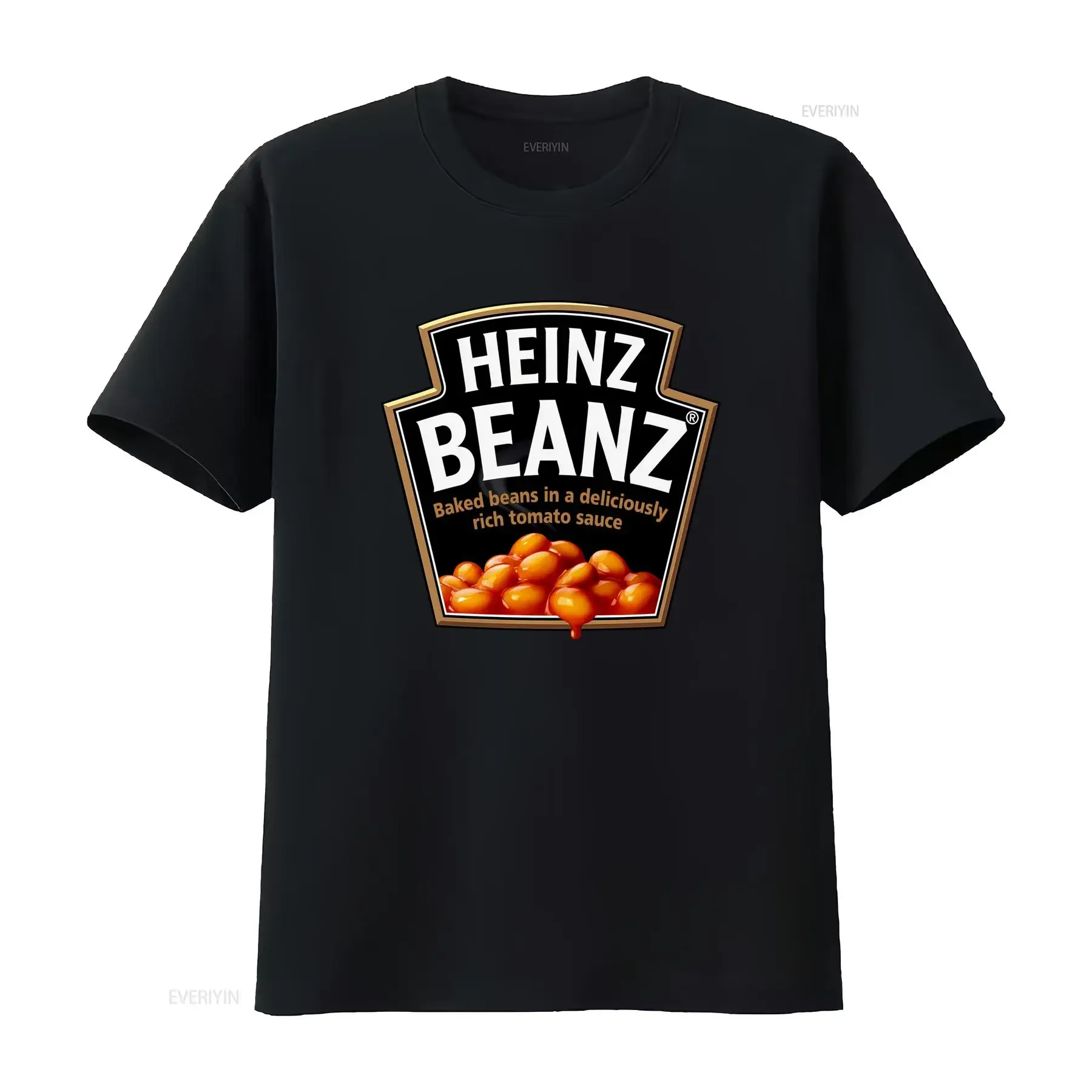 Camiseta HEINZ BEANZ con Diseño de Habas al Horno en Salsa de Tomate, Tallas S-XXL, Estilo Vintage, Lavada, Elástica, Unisex, Transpirable