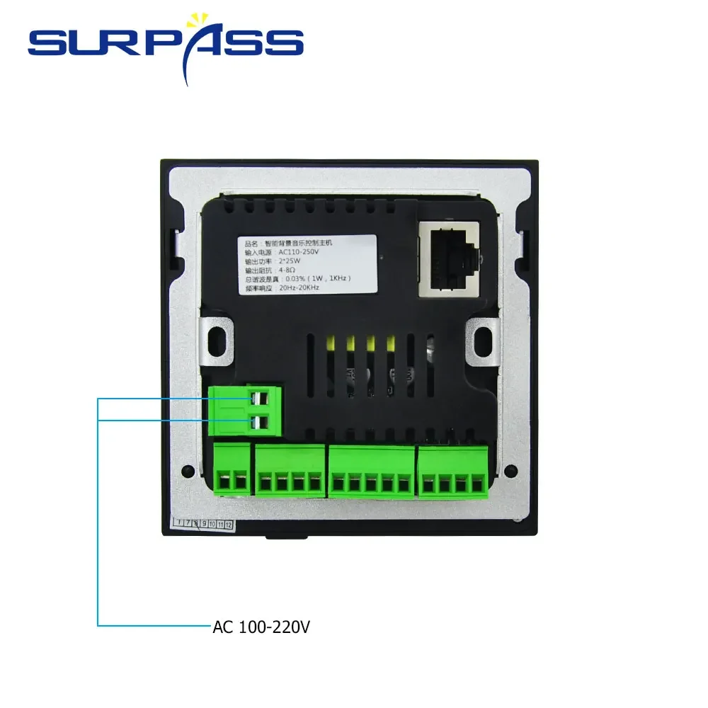 TUYA 오디오 스마트 홈 시어터, 와이파이 블루투스, 안드로이드 8 시스템, 미니 벽 파워 앰프, 터치 스크린 음악 플레이어