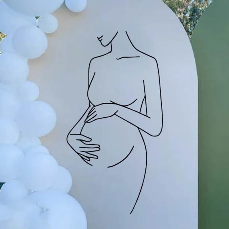 Pregnant Woman Art Gender Reveal Decoration Baby Shower Decor Pregnant Mom Mothers Day Nursery Decor Boho Neutral Wall stickers