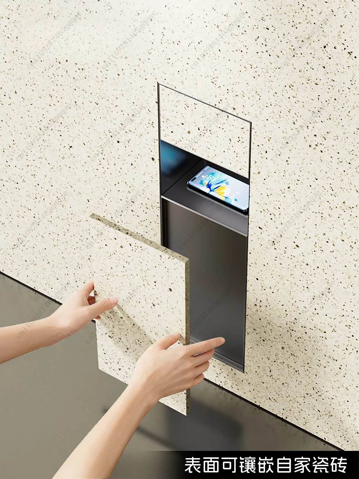 2025 Verbesserter Einbau-Mülleimer aus Edelstahl | In-Wall-Tissue-Box | Platzsparend für kleine Badezimmer | Einfache Installation – Detail 1