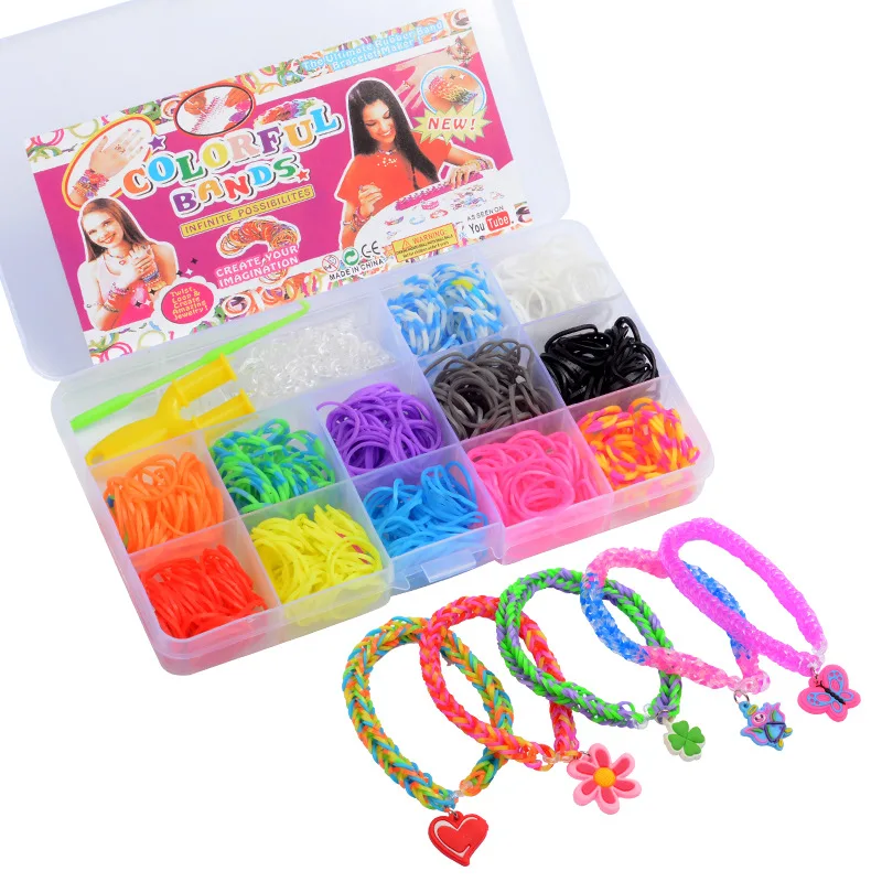 1Box Kreative Bunte Webstuhl Bands Set Für Handgemachte Elastische Armband Herstellung Kit DIY Gummiband Handwerk Geschenke Schmuck Zubehör – Detail 6