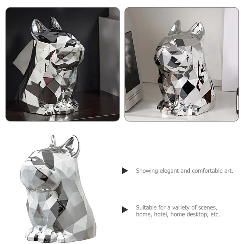 A97Z غطاء علبة المناديل الفرنسية البلدغ على شكل موزع مناديل الوجه غطاء ورقي للحمام غرفة المعيشة دائم سهلة الاستخدام