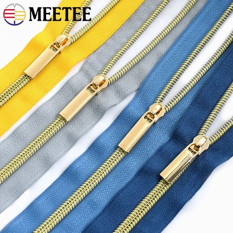 Meetee 1-10Meters 5# Nylon Zippers with Sliders Clothes Bags Zipper Decorative Coil Zip Repair DIY Sewing Apparel Accessories