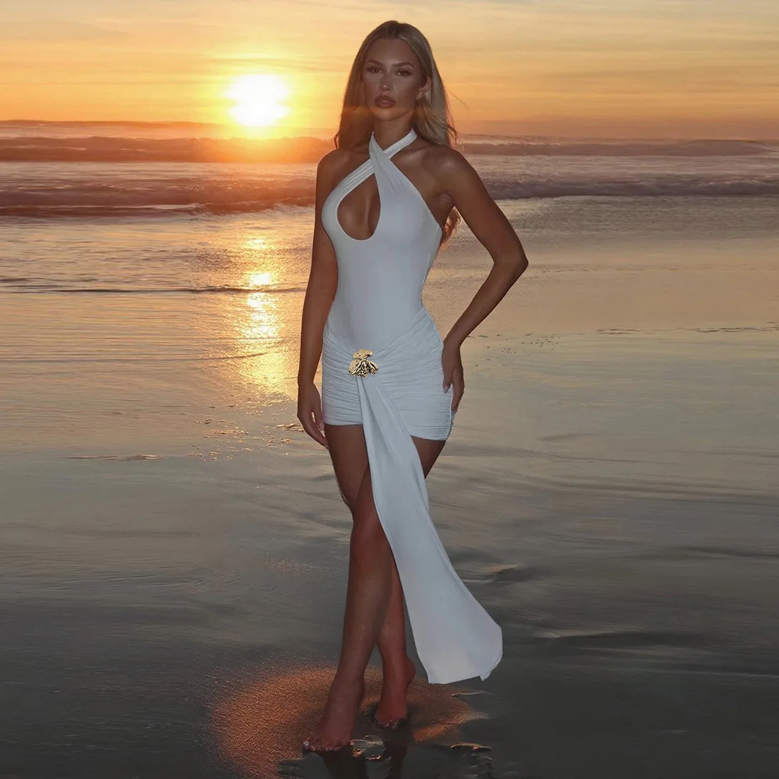 

Лето 2026, женская одежда, висячие полые тонкие плиссированные вечерние платья с открытой спиной, Vestido, большие размеры 9XL, 8XL, 7XL, 6XL, XXXXXL