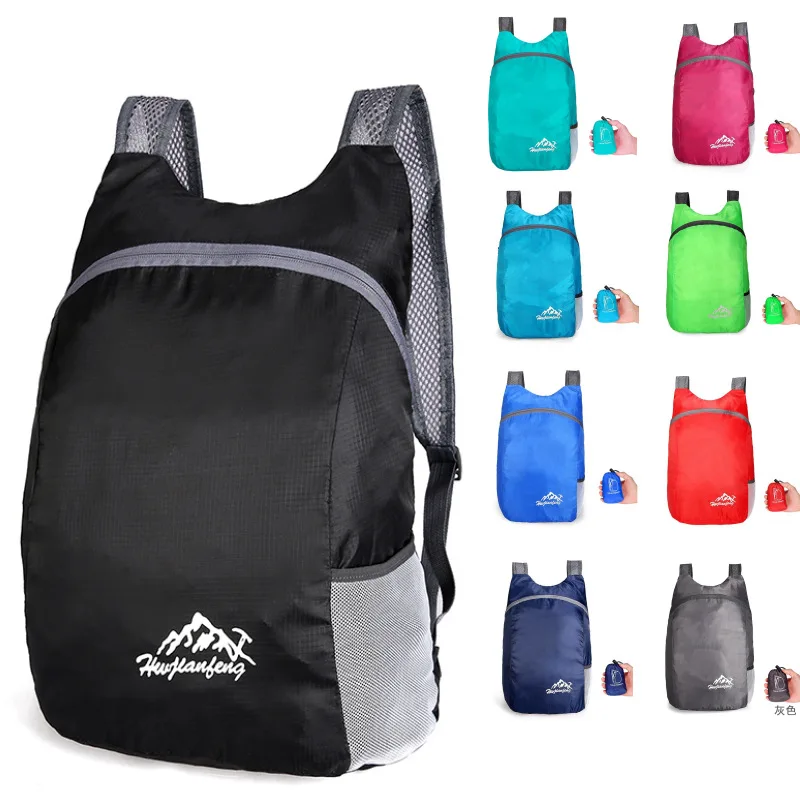 Outdoor folding waterproof travel storage backpack skin backpack ultra light sports bag