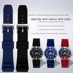 For CASIO Swordfish diving watch MDV-106 MDV-107 MTP-VD01D EFR-303 Watchband Men's Silicone strap 22mm for Seiko watches