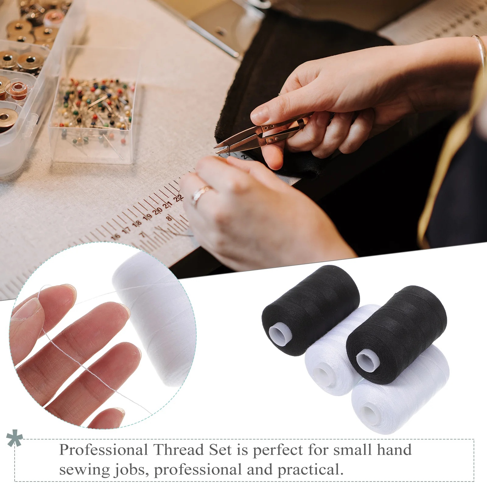 

4 Rolls Sewing Supplies Thread Threads for Major Basic Kit Adults Repair Travel Heavy Duty Portable