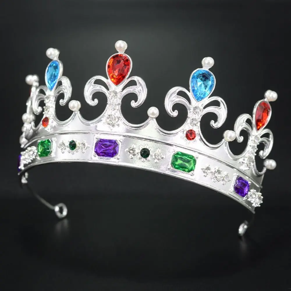 العصرية لامعة الباروك الملكة التيجان الفاخرة خمر سبيكة الأميرة تاج قابل للتعديل المبهر النساء الشعر هوب المرأة رجل #2