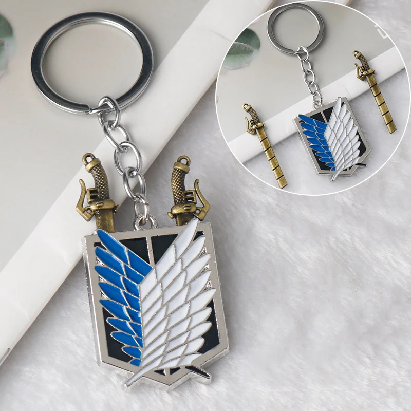 Anime Keychain Wings of Liberty Scouting Legion Cosplay Fans Pendant keyring for Women Men Backpack Jewelry Gift